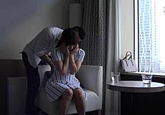 Japanese cute new actress experiences creampie leakage