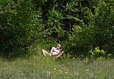 French Milf Slut Groped, Fucked Doggy by Jogger with Huge Facial Finish