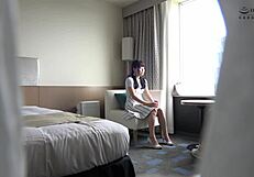 Japanese cute new actress experiences creampie leakage