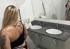 NOVINHA CAUGHT MASTURBATING in the school bathroom during graduation party - hidden camera