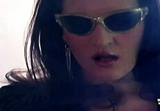 this retro chick tried talking but got plugged in her backside