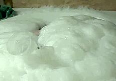 Cyno Model in Cosplay Costume Enjoys Solo Bubble Bath