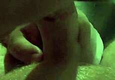 chubby wife with hairy pussy strokes dick and swallows