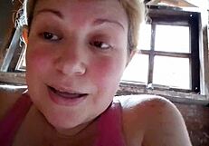 blonde mel performs masturbation on webcam