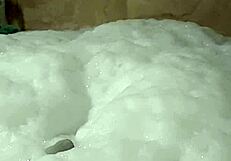 Cyno Model in Cosplay Costume Enjoys Solo Bubble Bath