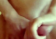 I’m at this wild party, playing solo with cock in lingerie before rough group fisting