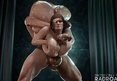 Velma gets roughly pounded and tit-fucked by a big black cock