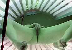 czech voyeur caught fingering in tanning bed, so hot