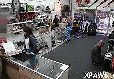 sex in shop happening with sloppy fucking