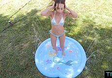 Petite Brunette Lola Rose Blows, Doggystyles, and Dives Muff with Big Cock