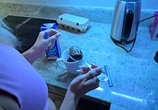 Intense Emotions As Sexy Alice Gives Blowjob In Kitchen