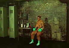 Blonde in boxing gloves