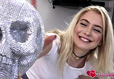 Stepsister feels intense pleasure stroking her stepbrother's cock