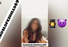 Passionate amateur video with hot Latina and big tits