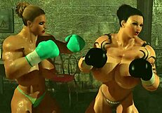 Blonde in boxing gloves