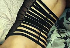 Wife In Stockings And Lingerie Gets Homemade Tit Play