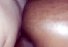 ebony milf gives blowjob to dealer, cumshot follows.