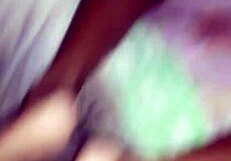 ebony milf gives blowjob to dealer, cumshot follows.