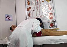 A nurse treats her first patient with an erection