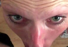 have you ever had a staring contest with a slut sucking your cock