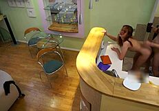 Redhead Stepdaughter Bent Over for Daddy's Fuck