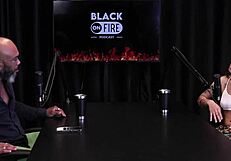 Beautiful Brunette Bibi Hourani Submissively Gives Ass in Public Group Scene