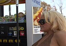 Hey, can this sultry blonde handle that thick cock? Face covered in cum after intense banging!