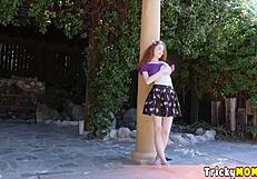 Oh My God! Beautiful Redhead Gets Tiny 18+ Pussy Wrecked Outdoors in Wild Action!