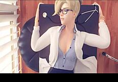 fingering hentai babe in pov masturbation