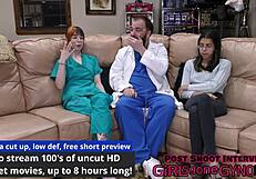 Beautiful natural tits of Ditria Roses during her first gynecological examination