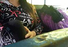 A MILF seduces a stranger on a bus ride