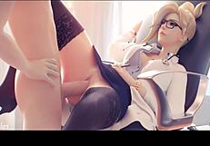 fingering hentai babe in pov masturbation