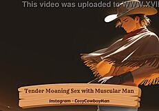 Tender Moaning Sex With Muscular Man in Erotic Solo Orgasm