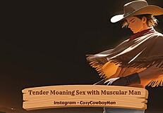 Tender Moaning Sex With Muscular Man in Erotic Solo Orgasm