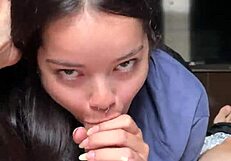 I've never sucked such a delicious cock! Ragnar Blanc to the hilt in deepthroat!