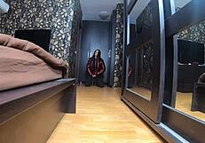 Nympho Wife Plays With Camel-Toe Jumpsuit