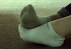 dirty socks hidden in sneakers