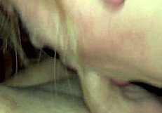 Blonde Public Deepthroats Dick In The Wood!