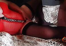 Klaudiaambergirl masturbates lightly before licking ass and tributing black stockings