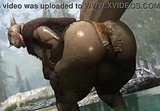 Detailed furry ass fucking with big cock to leno brega music.