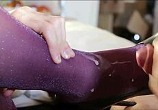 nylonxtreme update 28 cum on nylon lurex pantyhose