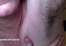 mature femdom bunnieandthedude gives hairy armpit lick instructions for jerk off.