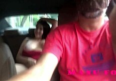 I stripped naked and masturbated for the Uber driver, he couldn't resist and fucked my big tits and ass.