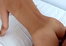 Blonde amateur has best sex with stepbrother in missionary position