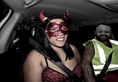 she returns from halloween party bent over and cum-swapped