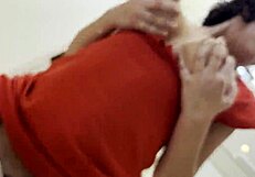 Mature teacher hard fucked in the kitchen by horny stud