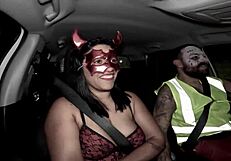 she returns from halloween party bent over and cum-swapped