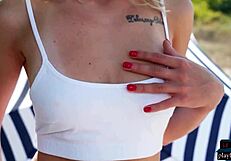 uhh big natural tits teen eva tali gettin naked outdoors with playboy