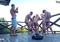 Wife and girlfriend have fun with big cock together