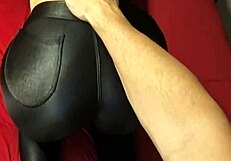 Naughty wife in nylon shows her big natural tits